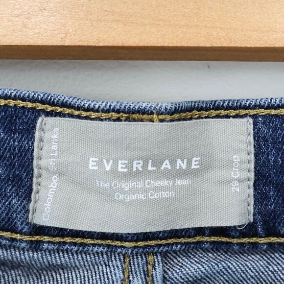 Everlane The Original Cheeky Jean Straight Leg Indigo Blue Wash Size 29 Crop - Picture 5 of 6
